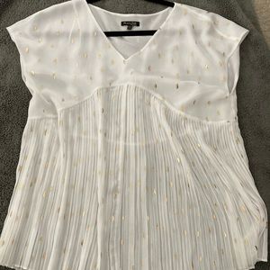 Sheer with gold metallic top